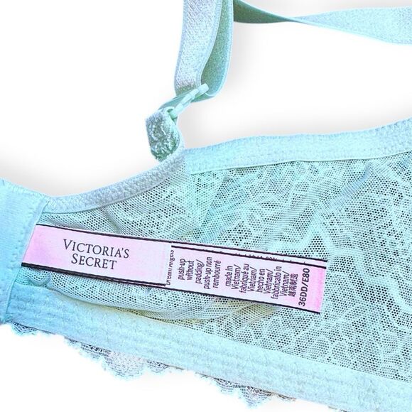 VICTORIA’S SECRET Women’s Pastel Teal Dream Angels Push-Up Bra Without Padding S - Picture 3 of 6